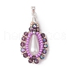 3Pcs Glass Seed Beaded Teardrop Pendants PALLOY-MZ00578-2