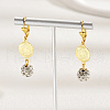 Fashionable Brass Coin with Round Tassel Hoop Earrings JS4120-2