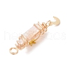 3Pcs 3 Styles Electroplated Natural Quartz Crystal Pointed Copper Wire Wrapped Pendants PALLOY-JF03766-07-5