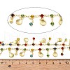 Brass Glass Shell Shape Link Chains CHC-R001-09G-2