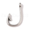 Non-Tarnish 304 Stainless Steel Hook Clasps STAS-C109-10P-1