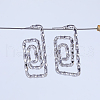 Spiral Rectangle Brass Stud Earrings CX5883-3