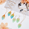 FIBLOOM 2 Sets 2 Colors Filigree Leaf Pendant Neclace & Dangle Earrings SJEW-FI0001-03-7