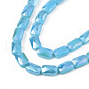 Electroplate Opaque Solid Color Glass Beads Strands EGLA-N002-25-A04-3