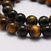 Natural Yellow Blue Tiger Eye(Dyed & Heated) Bead Strands G-P230-06-6mm-3