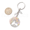 Flat Round with Tree of Life Alloy Keychains KEYC-MZ00039-02-3