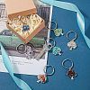 SUPERFINDINGS 14Pcs 7 Style Chip Gemstone Keychain KEYC-FH0001-17-5