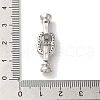 Oval Rack Plating Brass Micro Pave Clear Cubic Zirconia Fold Over Clasps KK-A225-09P-3