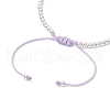 Brass Round Beads Braided Bead Bracelets for Women BJEW-JB11718-06-4