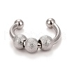 Brass Rotating Beaded Cuff Ring RJEW-F120-03P-1