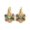 Brass Micro Pave Colorful Cubic Zirconia Pendants KK-G490-24G-1