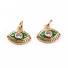 Brass Micro Pave Clear Cubic Zirconia Charms KK-C100-15G-3