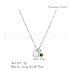 Simple Stainless Steel Square Pendant Necklaces for Women's Daily Wear QS9194-1-2