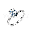 925 Sterling Silver Micro Pave Cubic Zirconia Finger Rings for Women KK5003-2-4