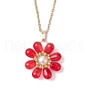 Glass & Glass Pearl Beads Pendants Necklaces for Women NJEW-MZ00106-06-2