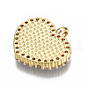 Brass Micro Pave Clear Cubic Zirconia Pendants ZIRC-S067-050-NR-4
