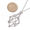 3 Pcs 201 Stainless Steel Crystal Stone Cage Pendant Necklaces NJEW-JN04749-3