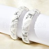 Sqaure Synthetic Howlite Beads Stretch Bracelets for Women Men BJEW-C097-06V-3