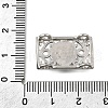 Brass Crystal Rhinestone Rectangle with Flower Multi-Strands Links KK-P306-21P-4