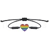 Rainbow Heart Alloy Enamel Handmade Braided Cord Bracelets MP0834-1-1
