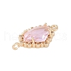 Golden Plated Brass Pave Clear Cubic Zirconia Connector Charms KK-L218-002G-04-2