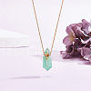 CHGCRAFT Natural Fluorite Pointed Hexagon Perfume Bottles Pendant Necklace NJEW-CA0001-07B-2