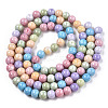 Opaque Crackle Glass Round Beads Strands GLAA-T031-01D-3