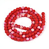 Frosted Opaque Glass Beads Strands GLAA-T032-P4mm-MBB04-2