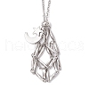 3Pcs 3 Styles 304 Stainless Steel Macrame Pouch Empty Stone Holder Necklace Making NJEW-JN05253-4
