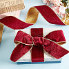 Polyester Velvet Wired Ribbon SRIB-WH0072-04A-4