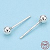 925 Sterling Silver Round Ball Stud Earrings STER-T005-01D-5