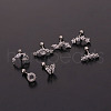 316L Surgical Stainless Steel Micro Pave Clear Cubic Zirconia Cartilage Earrings WG14BE9-01-2