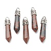 Bullet Natural Mahogany Obsidian Pointed Pendants G-E332-C37-2