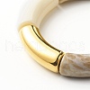 Chunky Curved Tube Beads Stretch Bracelet BJEW-JB06685-03-5