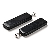 Natural Black Agate Dyed & Heated Pendants G-H289-05P-02-2