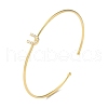 Rack Plating Brass Micro Pave Clear Cubic Zirconia Letter Open Cuff Bangles BJEW-A018-01G-U-1