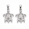 Brass Micro Pave Cubic Zirconia Pendants KK-N257-06P-1