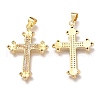 Brass Micro Pave Clear Cubic Zirconia Pendants ZIRC-O038-07G-2