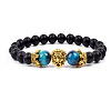 Natural Frosted Stone Round Beads Stretch Bracelets QM6104-5-1