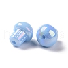 UV Plating Rainbow Iridescent Opaque Acrylic Beads OACR-C010-07B-3