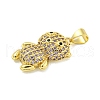Brass Micro Pave Cubic Zirconia Pendants KK-R159-20C-G-2