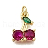 Rack Plating Brass Micro Pave Cubic Zirconia Pendants KK-K401-57G-1
