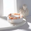 Natural Pink Aventurine Round Beaded Stretch Bracelet with Alloy Rainbow Alloy Charm BJEW-JB07171-2