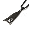 Bat Pendant Necklaces NJEW-C044-01EB-1