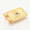 Brass Micro Pave Clear & Black Cubic Zirconia Pendants ZIRC-O036-54G-3