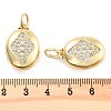 Brass Pave Clear Cubic Zirconia Pendants KK-U009-11A-G-3