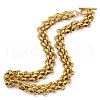 304 Stainless Steel Chain Necklaces NJEW-P298-01A-G-1
