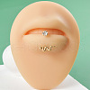 304 Stainless Steel Pave Clear Cubic Zirconia Hoop Lip Rings FS-WG12464-02-1