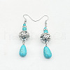 Bohemian Zinc Alloy Synthetic Turquoise Dangle Earrings LQ8241-5-1