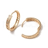 Brass Micro Pave Cubic Zirconia Hoop Earrings EJEW-M238-59KCG-2